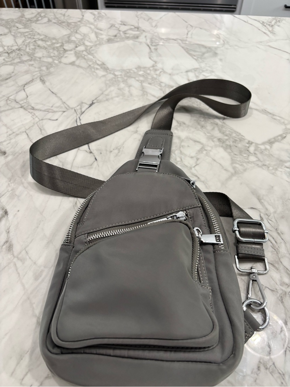 Men's Gray Crossbody Sling Bag - Sleek Everyday Carry